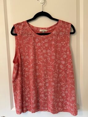 Angels Coral Floral Print Tank Top